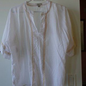 tunic top blouse cotton gauze popover 00 XXS 0 XS